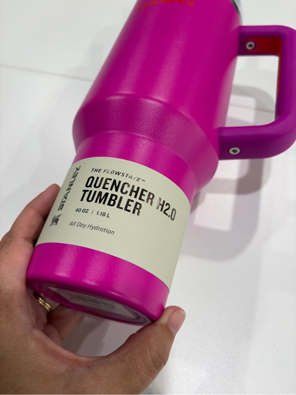 Stanley Vivid Violet The Flowstate Quencher H2.O Tumbler 40 oz., NWT Pink Purple - Picture 2 of 10